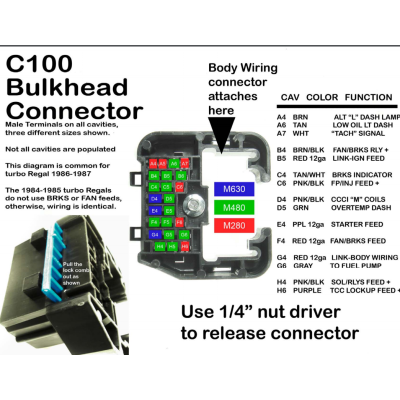 C-100 Bulkhead Splice 1984 / 1987 Turbo Regal